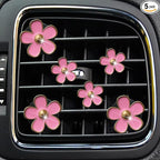 6pcs Colorful Daisy Flower Auto Air Vent Clips, Car Air Outlet Freshener Clip for Car Interior Decoration Accessories (Pink)
