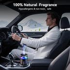 Smart Car Air Freshener, Car Air Freshener Diffuser with Starry Sky Projection and 50ml Perfume, Auto On/Off Intelligent, 3 Mode Adjustable Rechargeable Aroma Diffuser (Snow Mountain))