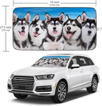 Husky Dog Car Windshield Sun Shade Foldable Sunshade Front Window Cover Sun Visor Protector Accessories (59x27.5 inches)