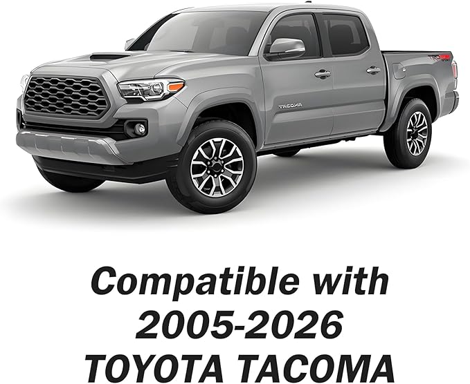 Tomatoman Tacoma Seat Covers Compatible with Toyota Tacoma 2005-2022 2023 2024 2025 2026 Truck Access Crew Double Cab TRD Offroad SR5 V6 Waterproof Faux Leather Car Cushions(Full Set/Black-White)