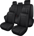 Car Seat Covers for Genesis GV70 2022-2025 2026, Full Set Premium Nappa Leather Waterproof Breathable Anti-Slip Airbag Compatible Car Seats Protector, Soft Car Interior Seats Cover (Black)