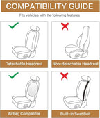 Breathable Premium Car Seat Covers Front Set，3D Air-Mesh Seat Covers for Cars，Comfortable Safety Airbag Compatible，Universal for Most Cars Sedan Truck SUV(Black)