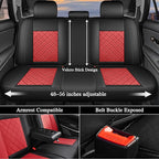 otoez Car Seat Covers Full Set, Red Leather Seat Cover 5 Seat Waterproof & Breathable Automotive Seat Cushion Protector Full Coverage for Cars Sedens Trucks SUVs Vans (Red)