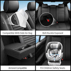 Fit RAV4 Car Seat Covers Set for Toyota RAV4 2019-2024 2025 LE XLE XLE Premium Limited Automotive Cushion Protector Replacement,Compatible with Airbag. Waterproof Faux Leather(Full Set, Black)