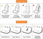 Car Seat Covers Front Seats Purple, Luxury Faux Leather Waterproof Non-Slip Women Seat Protector Universal Fit for Most Cars SUVs Trucks Pick-ups,Car Interior Accessories (Light Purple-Front Seats)