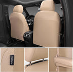 CAR PASS 3D Foam PU Leather Car Seat Covers, Universal Seat Covers Front 2 for Trucks SUV Sedan Automotive Seat Covers Armrest Airbag Compatible Waterproof Comfortable Faux Nappa Leather All Beige