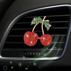 Red Cherry Car Air Vent Freshener Perfume Clip, Rhinestone Air Outlet Fragrance Perfume Clip Freshener, Car Decorations, Interior Accessories (Odor Random)(Ocean, lavender, cologne, peach)