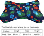 Office Neck Pillow, Compatible with Hawaiian Colorful Hibiscus Flowers Tropical Palm Tree Leaves Head Chin Supporting Cushion for Sleeping, Nap, Rest, Memory Foam Airplane Pillow Car Pillow