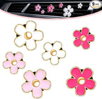 OBTANIM 6 PCS Car Air Vent Clips Colorful Daisy Flower Car Air Freshener Clip Air Conditioning Outlet Clip for Car Interior Decoration Accessories (2 Size, White, Pink, Red)
