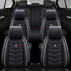 Car Seat Covers 7 Seats for Ford Explorer 2000-2025, Waterproof Durable Compatible Airbag, Premium Leather Seat Protector(7 Seats Standard,Black White)