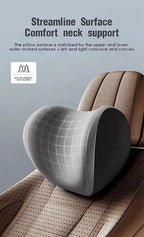 Car Headrest & Lumbar Support Cushion Ergonomic Car Seat Neck Back Rest Pillows Orthopedic Memory Foam Head Rest and Lower Lumbar Support Pillow Set Backrest Driving Seat Office Chair Support (Brown)