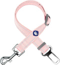 Blueberry Pet Essentials Pastel Color Reflective Dog Seat Belt Tether, Baby Pink, Durable Safety Car Vehicle Seatbelts Leads Use with Harness