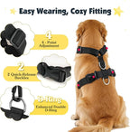 Pawaboo Dog Seat Belt Harness for Car, Dog Car Harness Seatbelt with Double Clips, Adjustable Breathable Pet Vest & Dogs Safety Tether with Elastic Bungee for Small Medium Large Pet, XXL, Black