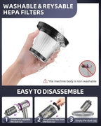Portable Car Handheld Vacuum Cleaner 15000pa - 4 in 1 Vacuum Cleaner&Air Duster, Rechargeable Handheld Vacuum with Multi-Nozzles for Car, Home, Pet, Ideal Gifts for Men & Women (Pink)