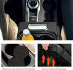 Car Center Console Armrest Pillow, Multifunctional Armrest Box Cover with Cup Phone Tissue Holder & Side Pockets, Waterproof Leather Middle Console Cushion for Most Vehicles (Black, Normal)