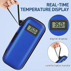 Insulin Cooler Travel Case, Portable Temperature Display Medicine Travel Cooler, Diabetes Case with 2 Reusable Ice Packs TSA Approved for Diabetic Supplies Patent Pending (Blue)