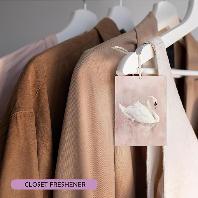 Vintage Pink Butterfly Swan Lavender Car Air Freshener 3Pcs, Coquette Preppy Bow Swan Moth Scents Air Freshener for Women Girls, Cute Girly Car Accessories Interior Mirror Decor Hanging