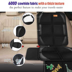 Bacgnyer Car Seat Protector, 2 Pack of Seat Protectors, Thickest Padded 600D Fabric Padding, Waterproof, Durable, Anti Slip Backing, Child Seat Protection, Suitable for Babies, Toddlers, Children