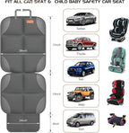 SMART ELF Car Seat Protector for Child Car Seat - Waterproof 600D Fabric Baby Seat Protectors for Non-Slip Backing Mesh Pockets for Baby and Pet, Easy Storage（Dark Gray）
