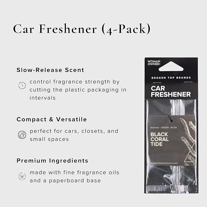 Black Coral Tide Car Air Freshener, Pack of 4