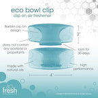 Fresh Products Eco Bowl Clip Air Freshener Versatile Design Toilet Freshener Trash Freshener Chemical Free Natural Oils Discreet Lasts 30 Days Made in the USA Ocean Mist 12 pk