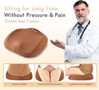 FLORICH Memory Foam Seat Cushion for Car and Lumbar Support Headrest Pillow Ergonomic Car Seat Back Support Neck Pillow for Driving Truck Driver Seat Cushion Lumbar Pillows for Back Pain Relief, Brown