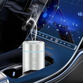100ML Car Essential Oil Diffuser, Rechargeable Battery Powered, Cordless Portable Aromatherapy Humidifier with 7 LED Color Lights 2 Timer Modes for Car Room Home Office (Silver)