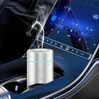 100ML Car Essential Oil Diffuser, Rechargeable Battery Powered, Cordless Portable Aromatherapy Humidifier with 7 LED Color Lights 2 Timer Modes for Car Room Home Office (Silver)