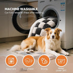 Soulbond Backseat Pet Bed Mat,Dog Bed for Car,Fuzzy Dog Seat Cover for Car Back Seat, Non-Slip Travel Pet Mat, Fit for Backseat Extenders and Seat Covers (White and Black)