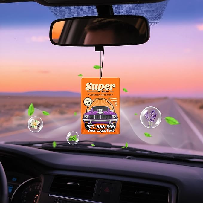 HINFKA 10-1000 Pcs Custom Air Fresheners with Picture – Personalized Double-Sided Photo or Logo Bulk Air Freshener, Customized Gifts for Corporate and Business Branding