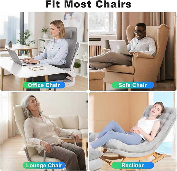 Vibration Seat Cushion with Heat & Cooling, Chair Pad for Office & Home, 6 Motors, Adjustable Modes, Portable Comfort Cushion for Sitting Support