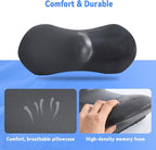 Lumbar Support Pillow for Office Chair and Car Seat, Lumbar Pillow with Adjustable Strap, Memory Foam Back Pillow for Lower Back Pain Relief, Back Support Pillow for Sitting, Driving, Traveling