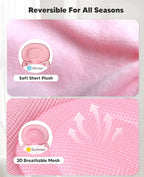Infant Car Seat Insert for Newborn Girls Boys, 3 in 1 Reversible Cushion for Carseat with Strap Pads Buckle Cover Extra Soft Carseat Support Pad for All Season, Pink
