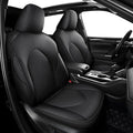 AOMSAZTO Custom Fit Car Seat Covers for Toyota Highlander 2020 2021 2022 2023 2024 2025 2026 - (Three-Rows 7 Seats,Second Row Captain Chair) Faux Leather Black