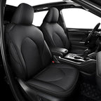 AOMSAZTO Custom Fit Seat Covers for Toyota Highlander 2020 2021 2022 2023 2024 2025 2026- (Three-Rows 8 Seats,Second Row 40/60 Split) Faux Leather Black