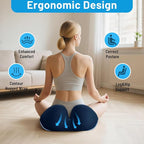 Memory Foam Seat Cushion for Office Chair, Ergonomic Coccyx Cushion for Desk Chair, Tailbone Support Pillow for Long Sitting, Non-Slip Seat Pad for Home, Gaming Chair -Navy Blue, X-Large