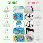 iknoe Insulated Lunch Bag, Foldable 8.5L Cooler Bag for Men & Women, Leakproof Thermal Design, Great for Office, Picnic, Travel, Lunch Box,Blue White