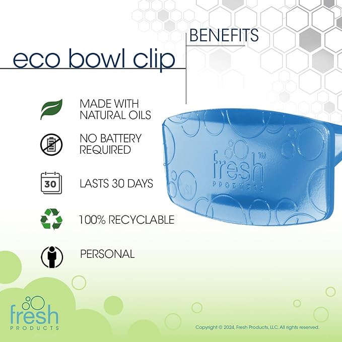 Fresh Products FRS EBC72 CBLBX Eco-Fresh Bowl Clip, Cotton Blossom, Blue (Pack of 12)