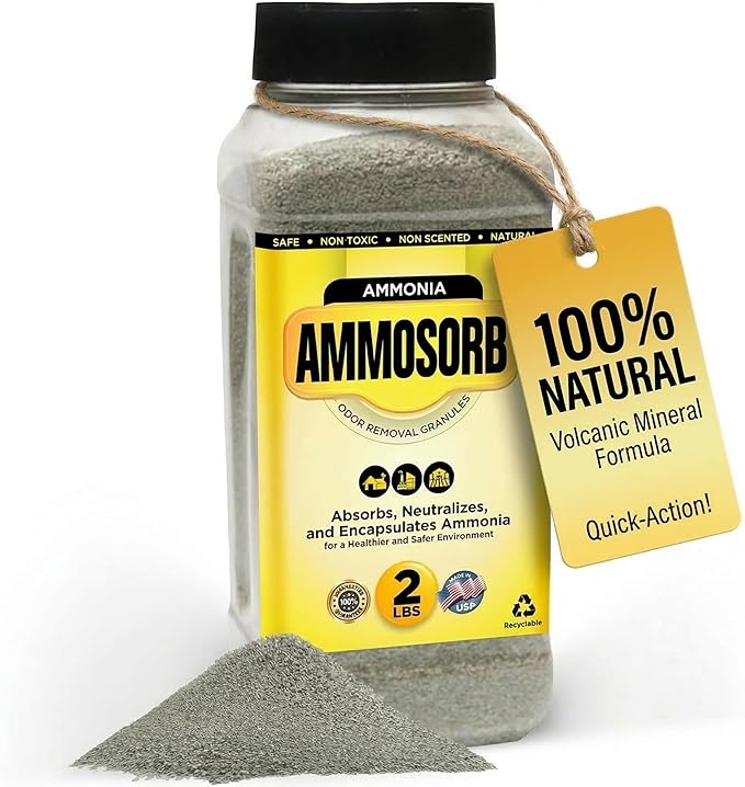Natural Cat Litter Deodorizer Granules – 2 lb. Ammonia Odor Eliminator for Multi-Cat Homes – Neutralizes Urine Odor at the Source – Safe for Cats, Dogs, and Rabbits