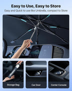 Windshield Sun Shade Umbrella – Custom-Fit for Traverse 2018–2025, Vinyl Coating Heat Shield, 99% UV Blocking, Keep Large SUV Interior Cool, Heavy-Duty Spring Structure