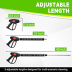 M MINGLE Pressure Washer Hose and Gun Kit, 25 FT Power Washer Hose with 5 Nozzle Tips and M22-14mm Fitting, Replacement for Ryobi, Simpson, Craftsman