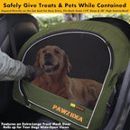PAWZIDEA Portable Dog Crate for Car Travel, Collapsible Pet Travel Crates for Medium & Large Dogs Up to 80lbs, Enclosed Soft-Sided Car Kennel Carrier for Backseat, Secures w/Seatbelt & Headrest Strap
