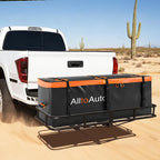 30 CuFt Waterproof Cargo Bag for Hitch Carrier | 60"x24"x36" Trailer Hitch Cargo Carrier | Weatherproof Truck Bed Storage with Straps, Lock & Carry Case | PVC Vehicle Soft-Shell Carriers