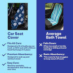 2 Pack Car Seat Towel Covers, Sweat Protector for Front Seats, Premium Thickened Microfiber with Forest Mountain Sunset Art, Breathable & Quick Dry, Slip-on Headrest Pocket for Gym, Beach, Running
