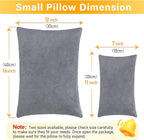 2 Pack Small Pillow, 16 X 12 Inches, Memory Foam Mini Pillow for Travel, Camping, Sleeping, Nap and Neck, Knee, Lumbar Support, Tiny Cushion for Pet, Dogs (Grey)