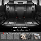 CAR PASS Ultra+ Nappa Patent Leather Car Seat Covers Full Set Universal Cushioned,Soft Breathable Waterproof Anti-Slip Driver Seats Backrest for SUV Pick-up Truck Sedan,5 Seats Aether Lustre All Black