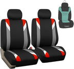 FH Group Car Seat Covers Premium Modernistic Flat Cloth Car Seat Covers Front Seats Only Red Black, Airbag Compatible Universal Fit Interior Accessories Cars Trucks SUV Car Accessories Protector