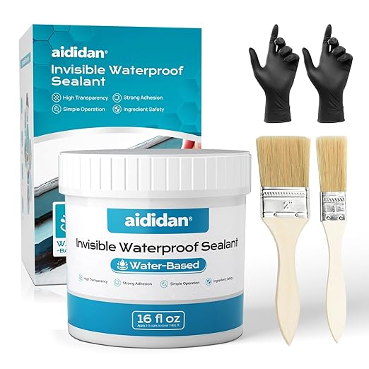 Invisible Waterproof Sealant, Water- Based, Clear Waterproof Coating, Transparent Glue Anti-Leakage Agent for roof & Walls, Indoor and Outdoor Liquid Paint Adhesive (16 floz)