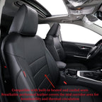 coverdream RAV4 PHEV Waterproof Leather Seat Covers Custom Fit for 2019-2025 Toyota RAV4 Hybrid XSE,Hybrid SE,Prime SE/XSE,Full Coverage,Airbag Compatible,Car Seat Protector (Full Set,Black)