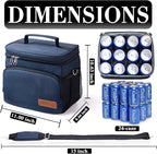 TuErcao Insulated Cooler Bag 6/24 Can Collapsible Leakproof Soft Sided Cooler for Car, Portable Foldable Small Ice Chest for Beach Camping Picnic Travel, 5/15qt Lunch Box for Men Work